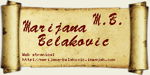Marijana Belaković vizit kartica
